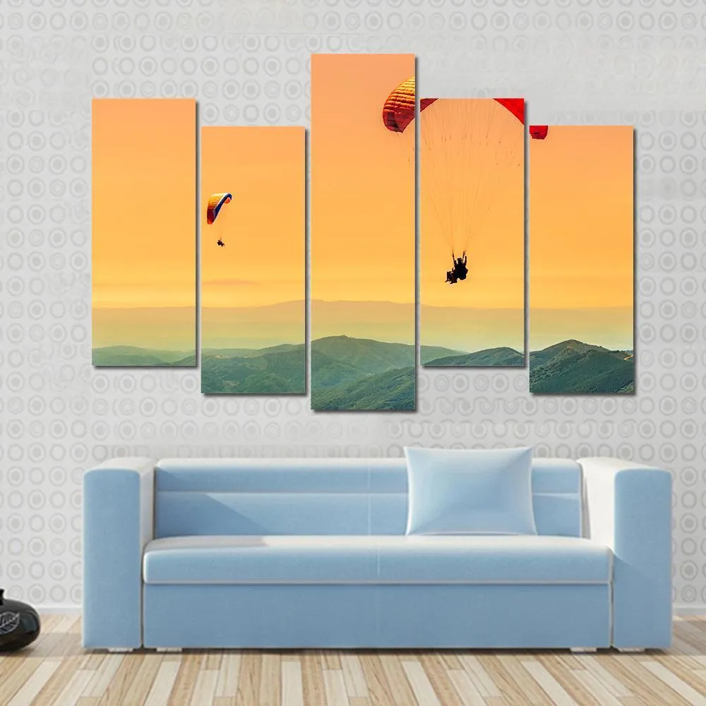 Duo Paragliding Flight Canvas Wall Art