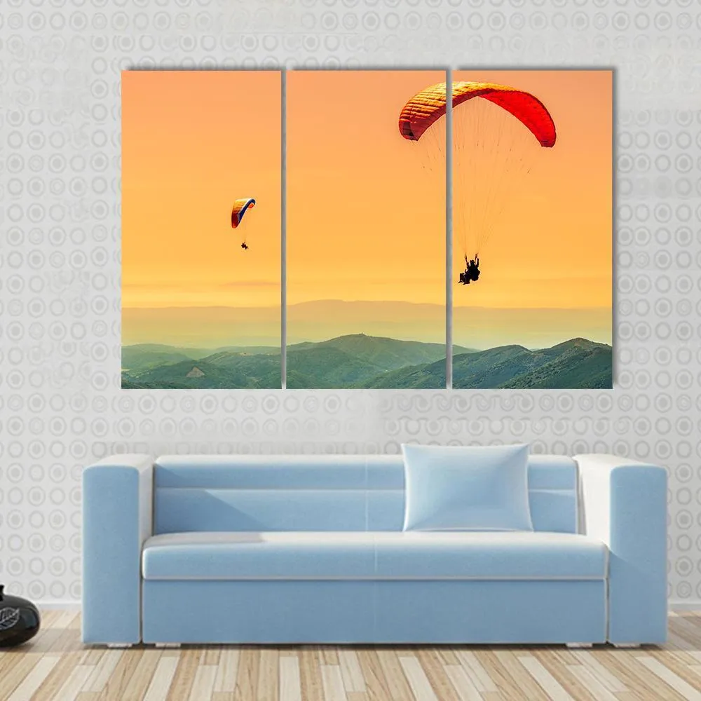 Duo Paragliding Flight Canvas Wall Art