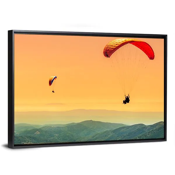 Duo Paragliding Flight Canvas Wall Art