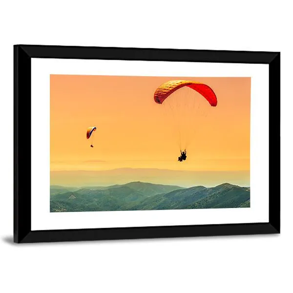 Duo Paragliding Flight Canvas Wall Art