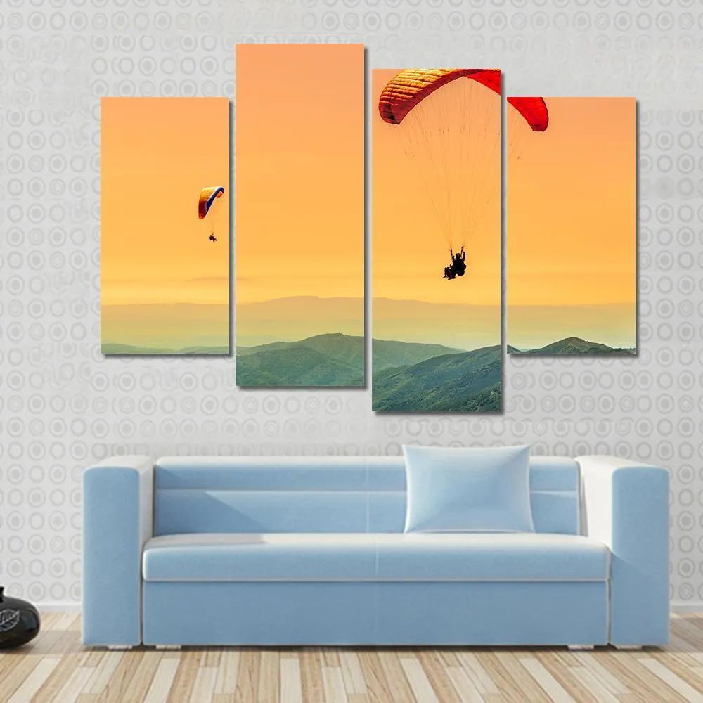 Duo Paragliding Flight Canvas Wall Art