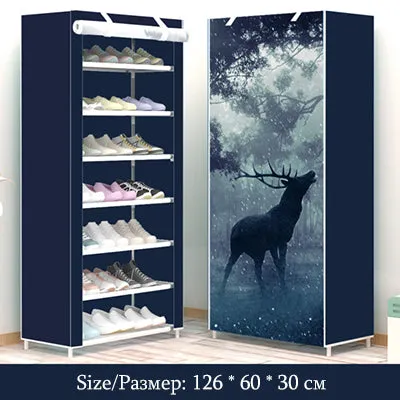 Eight Layers Modern Minimalist Thicken Non-woven Shoe Storage Cabinet Creative DIY Assembly Dustproof  Shoe Organizer Shelf Rack