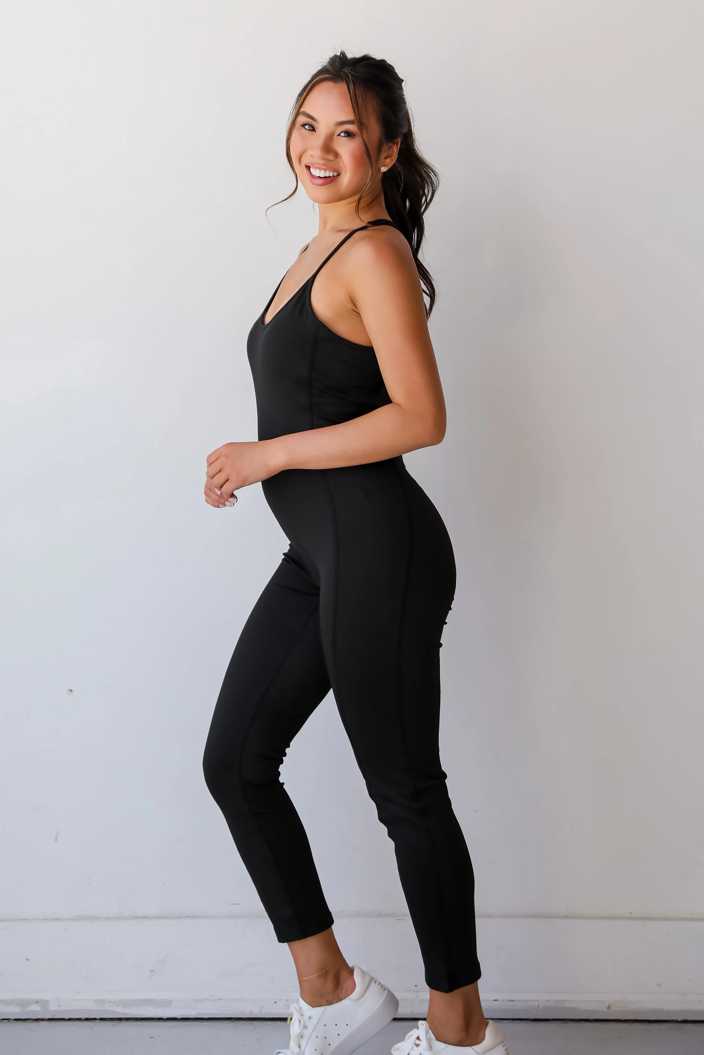 FINAL SALE - Chic Leisure Black Bodycon Tank Jumpsuit