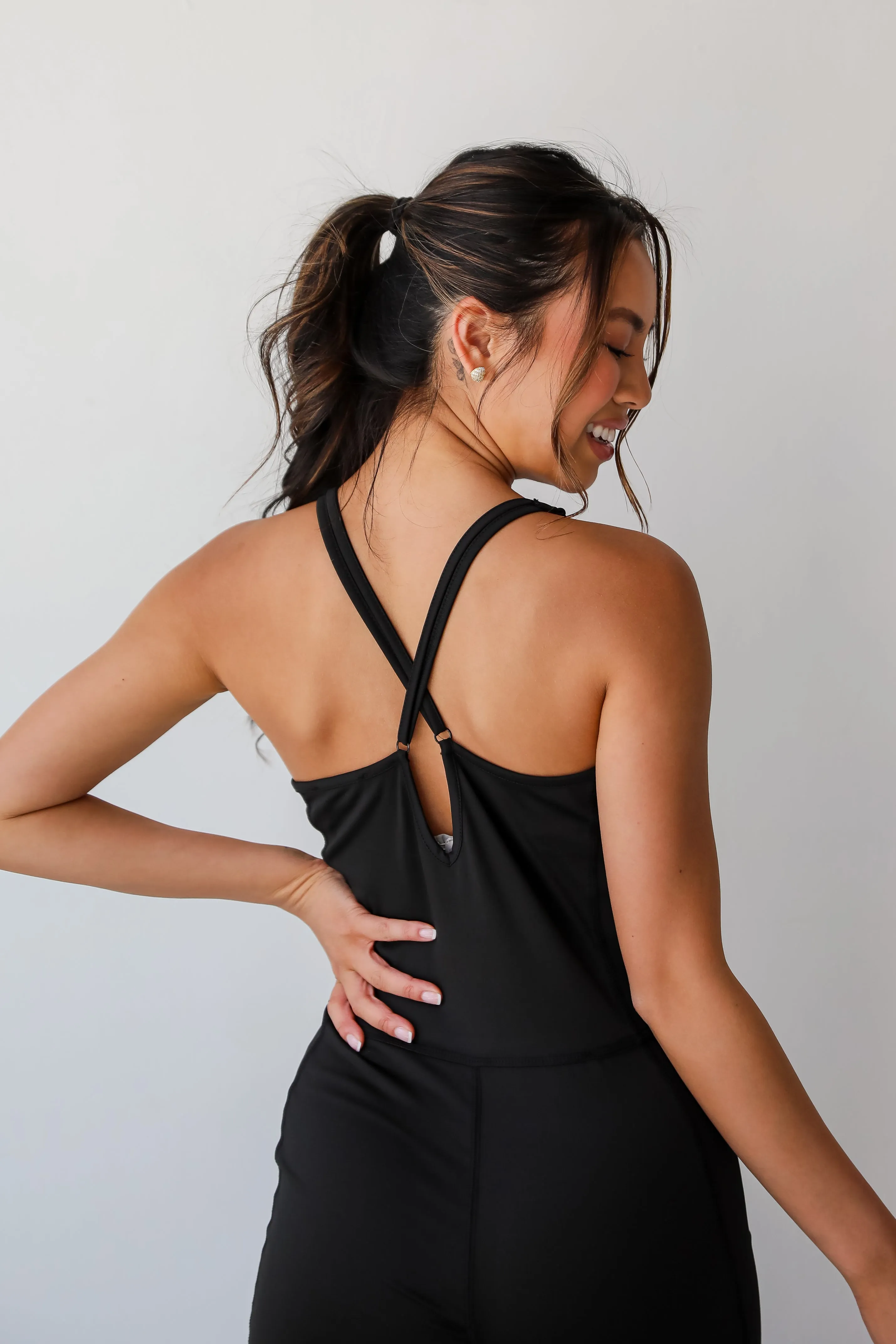 FINAL SALE - Chic Leisure Black Bodycon Tank Jumpsuit