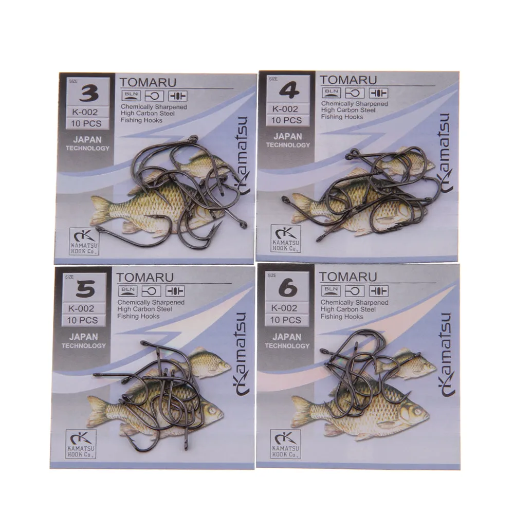 FISH KING 50pcs/lot Brand TOMARU Size3-Size12 Fishing Hook Barbed Hook Carp Feeder Anzol Fishhook Jig Hook From Japan