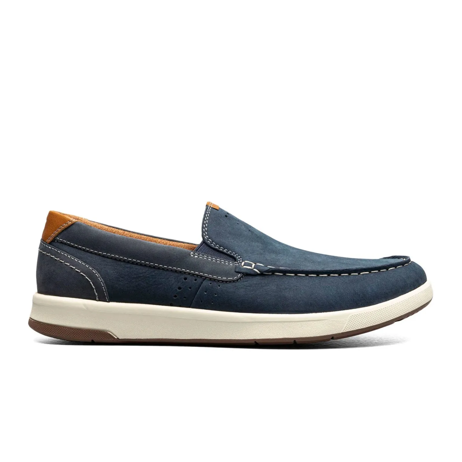 Florsheim Crossover Moc Toe Slip On (Men) - Navy Nubuck/Cognac Milled