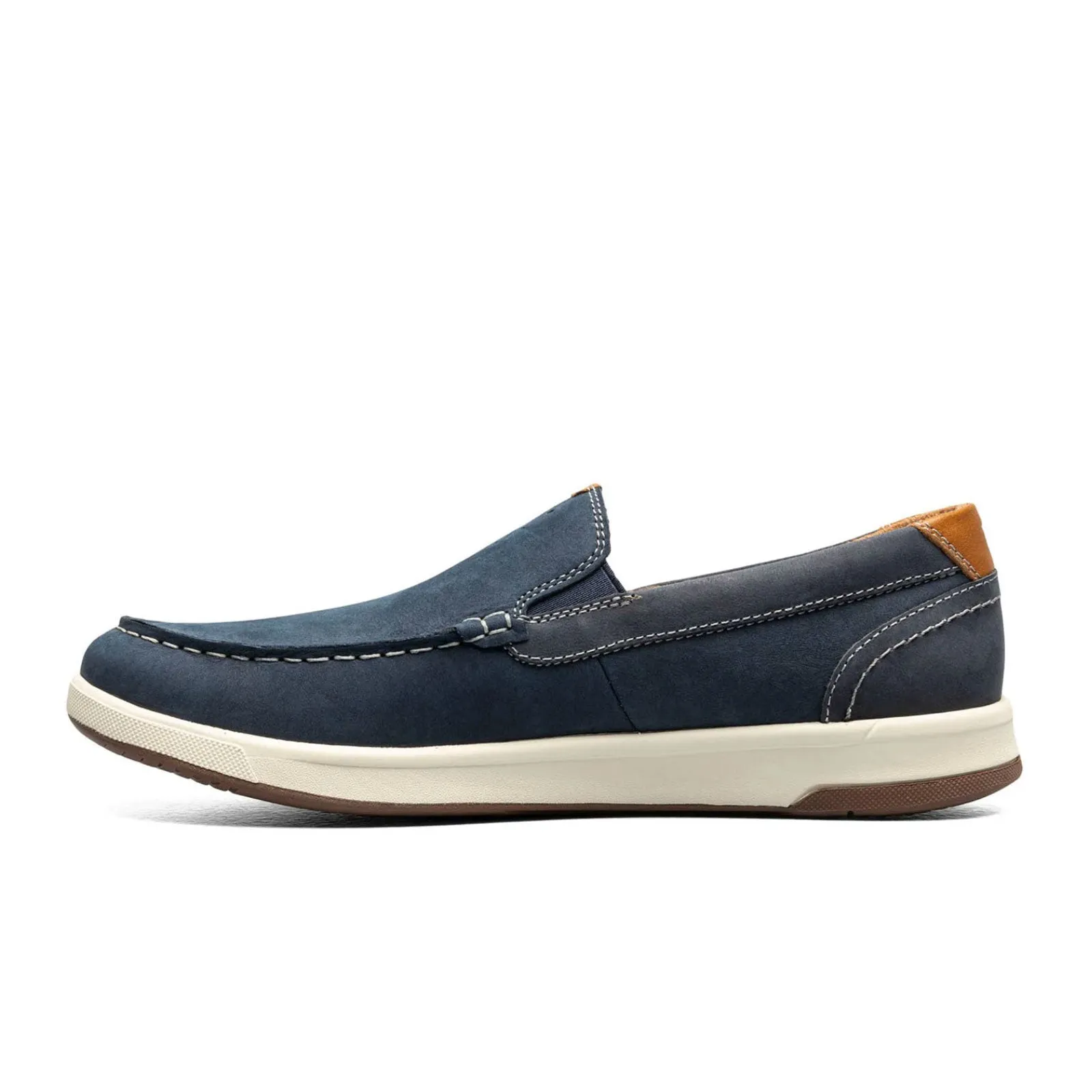 Florsheim Crossover Moc Toe Slip On (Men) - Navy Nubuck/Cognac Milled