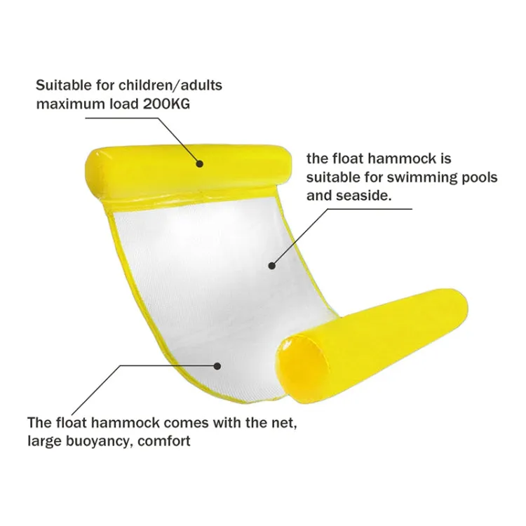 Foldable Double-purpose Backrest Float Hammock with Net, Size: 130x73cm (Yellow)