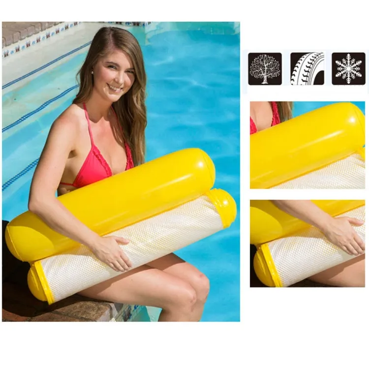 Foldable Double-purpose Backrest Float Hammock with Net, Size:120 x 75cm(Yellow)