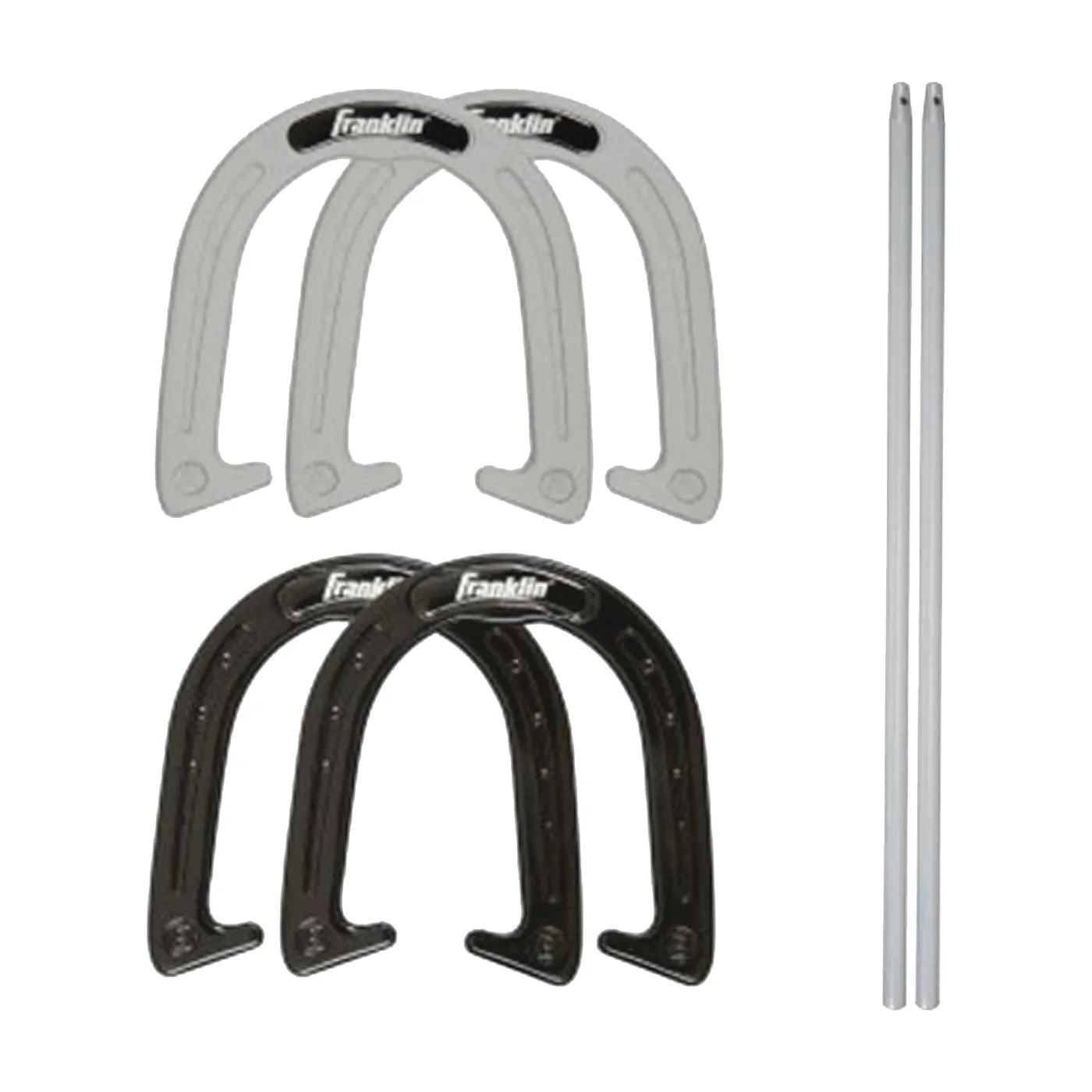 Franklin Sports 50006 Advanced Horseshoe Set, Steel, Black/Silver