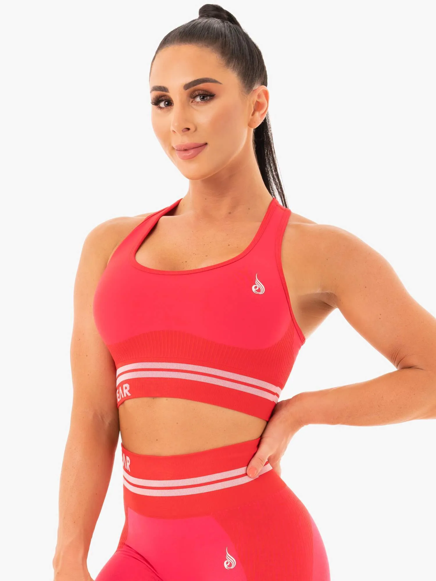 Freestyle Seamless Longline Sports Bra - Red