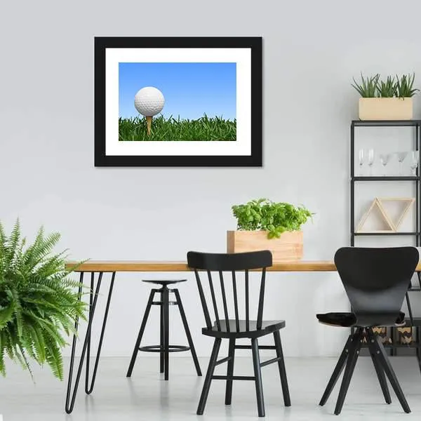 Golf Ball In Grass Canvas Wall Art