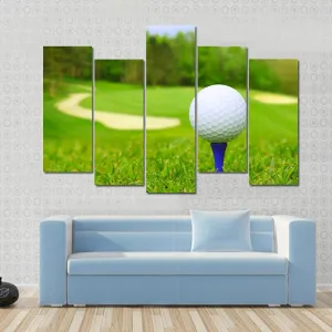 Golf Ball On Course Canvas Wall Art