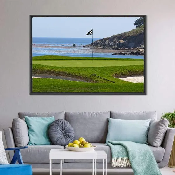 Golf Course & Ocean Canvas Wall Art