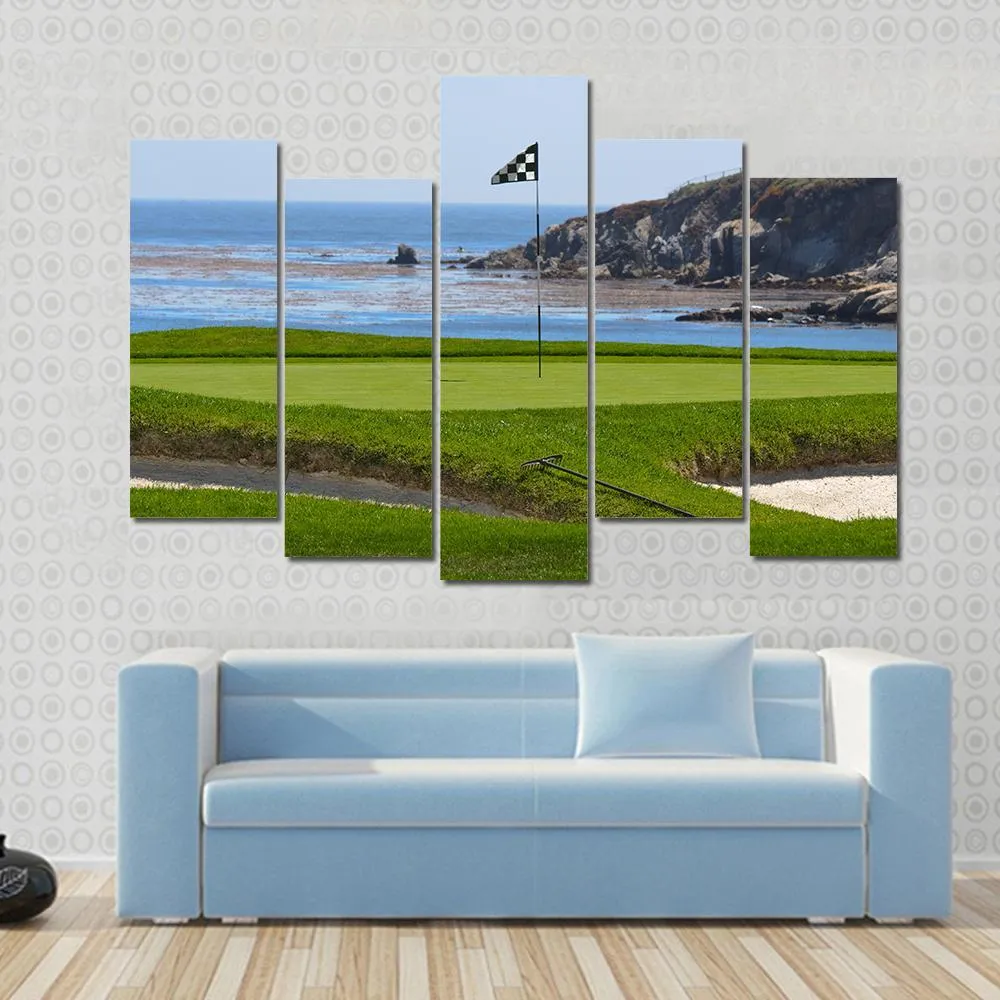 Golf Course & Ocean Canvas Wall Art