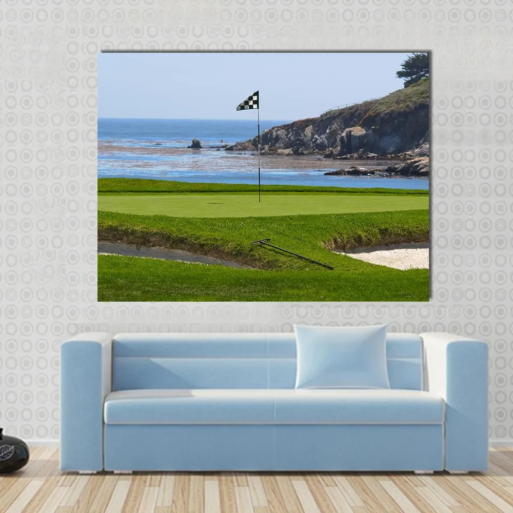 Golf Course & Ocean Canvas Wall Art