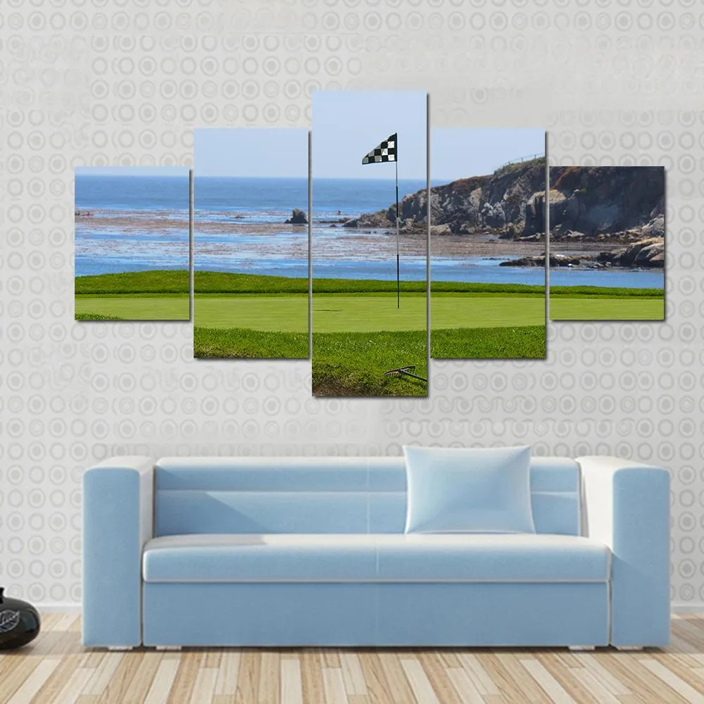 Golf Course & Ocean Canvas Wall Art