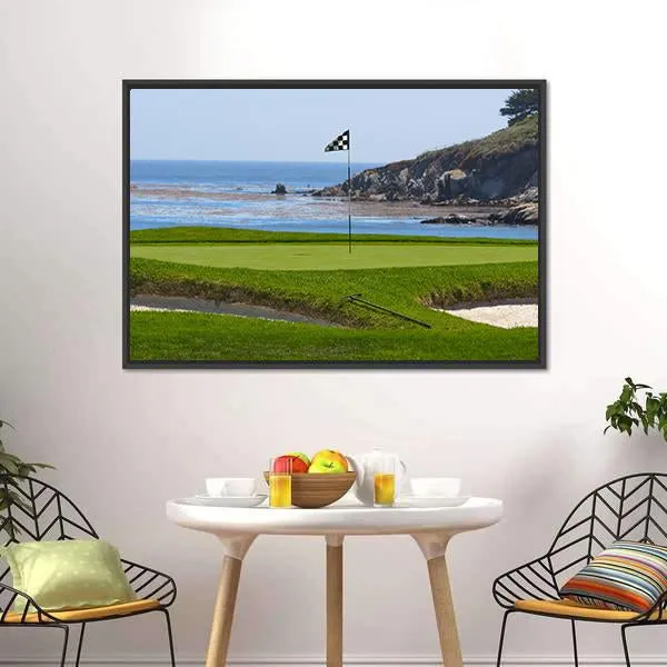 Golf Course & Ocean Canvas Wall Art