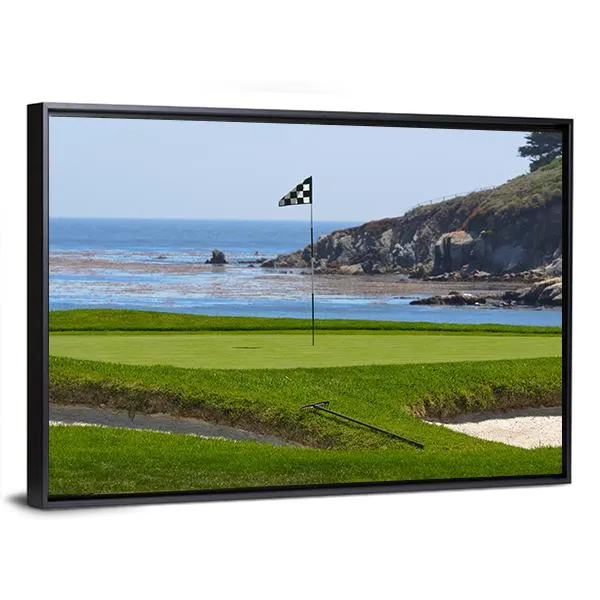 Golf Course & Ocean Canvas Wall Art