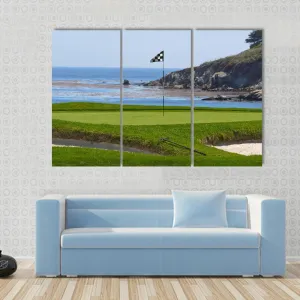 Golf Course & Ocean Canvas Wall Art