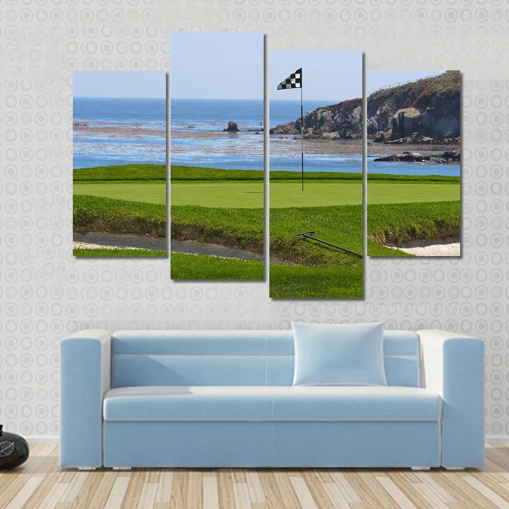 Golf Course & Ocean Canvas Wall Art