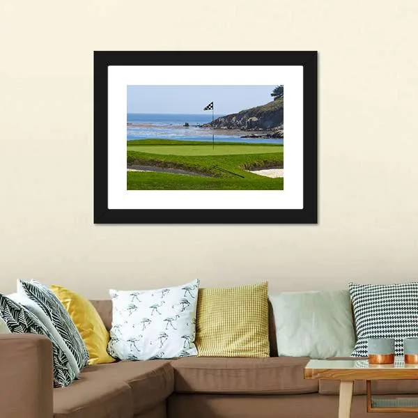 Golf Course & Ocean Canvas Wall Art