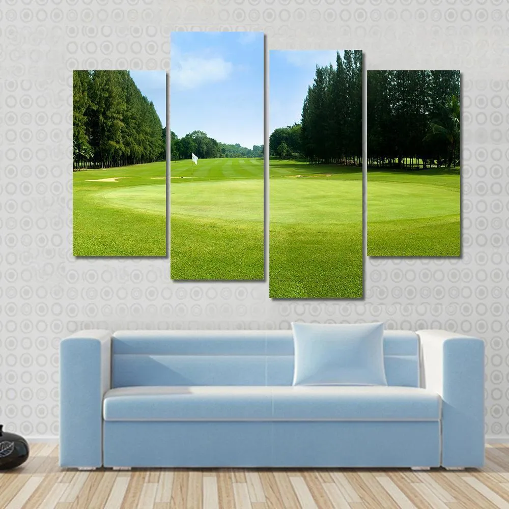 Green Golf Field Canvas Wall Art