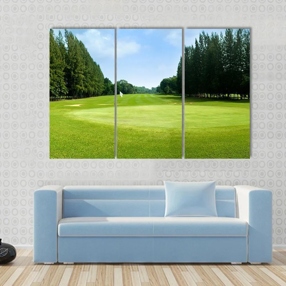 Green Golf Field Canvas Wall Art