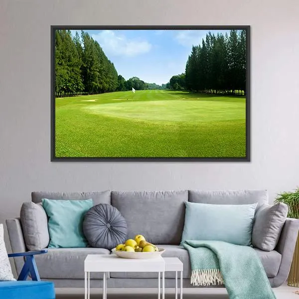 Green Golf Field Canvas Wall Art