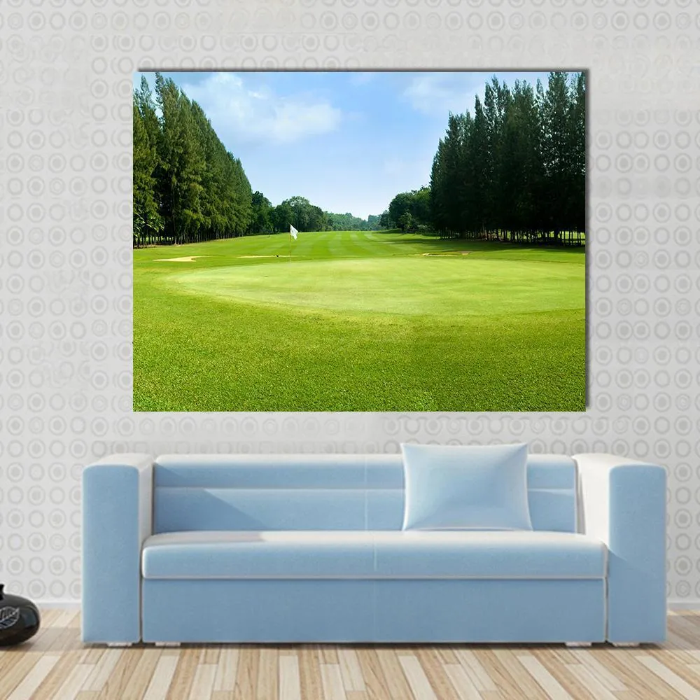 Green Golf Field Canvas Wall Art