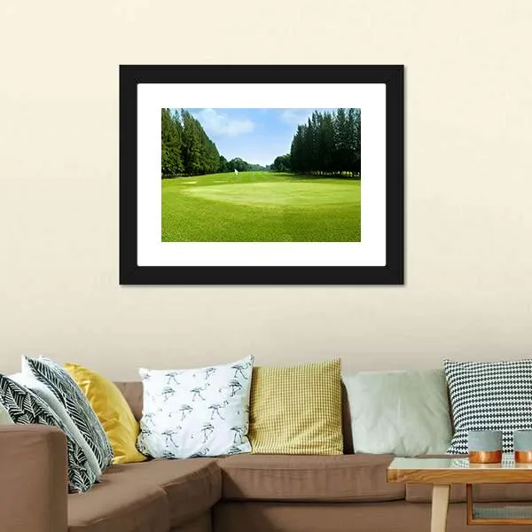 Green Golf Field Canvas Wall Art