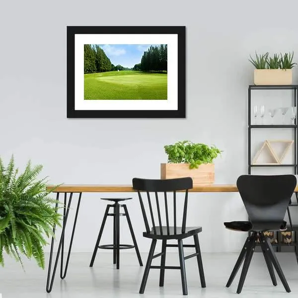 Green Golf Field Canvas Wall Art