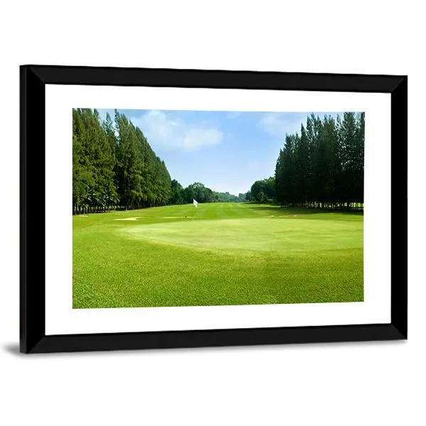 Green Golf Field Canvas Wall Art