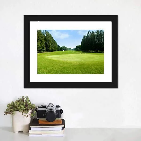 Green Golf Field Canvas Wall Art