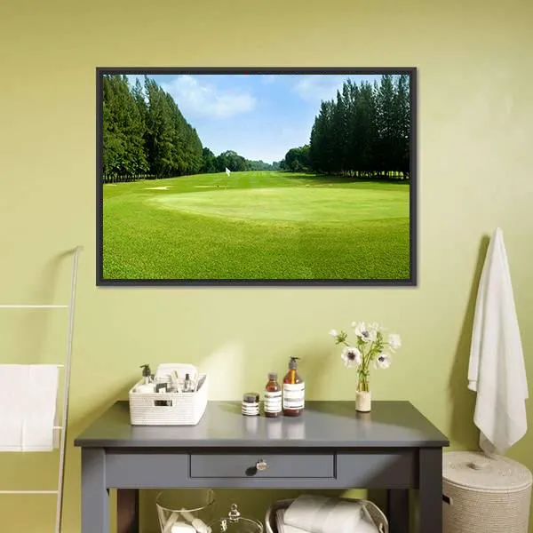 Green Golf Field Canvas Wall Art