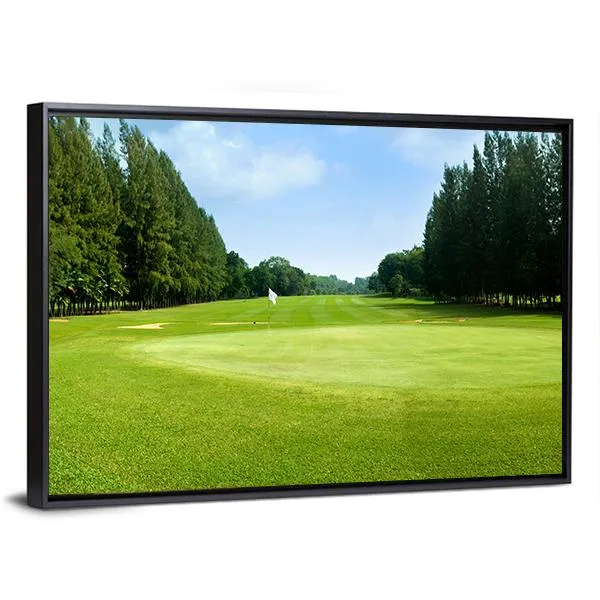 Green Golf Field Canvas Wall Art