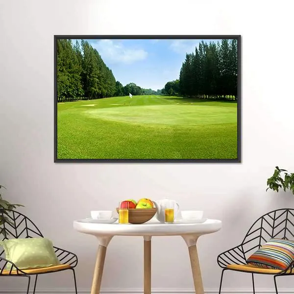 Green Golf Field Canvas Wall Art