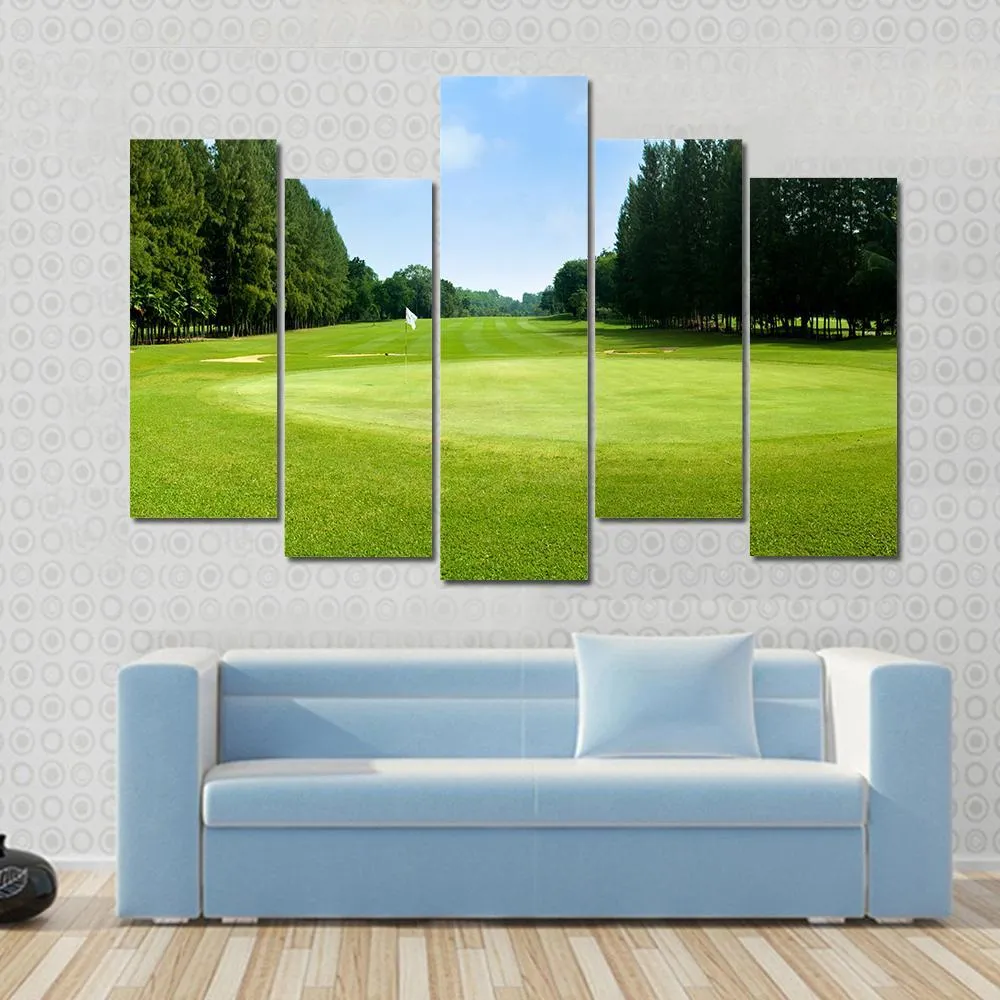 Green Golf Field Canvas Wall Art