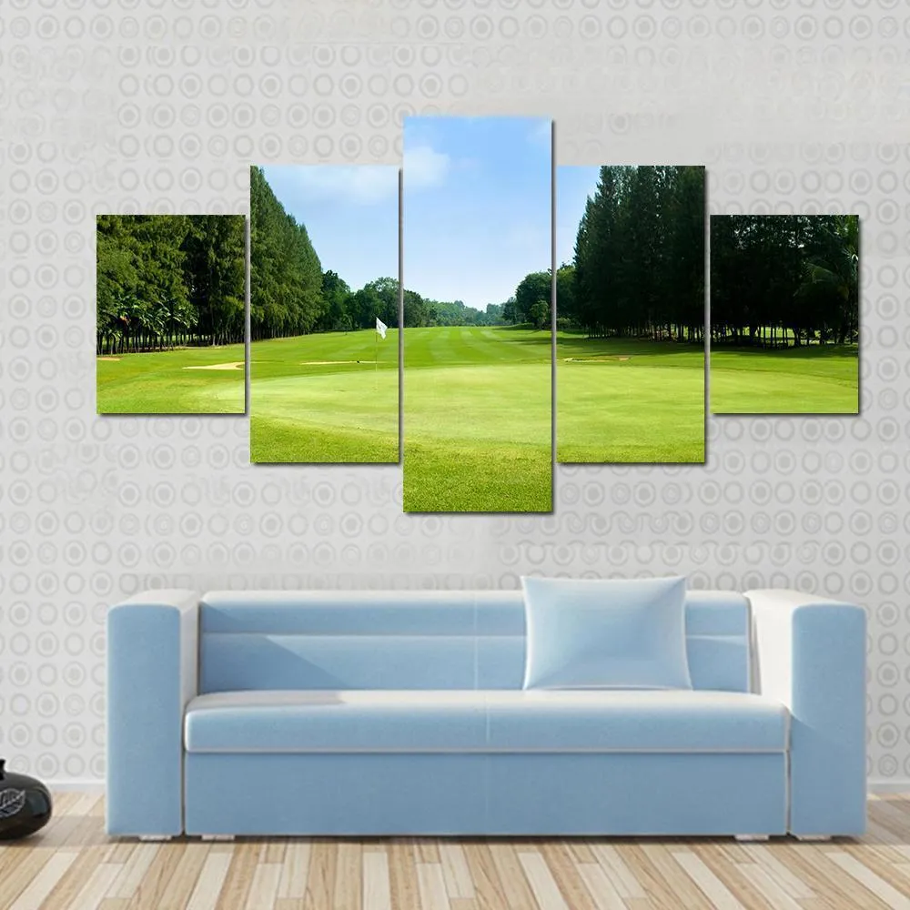 Green Golf Field Canvas Wall Art