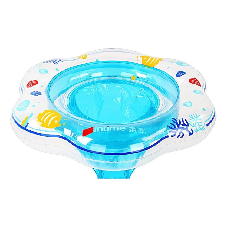 Intime PVC Infant Thick Double Underarm Swimming Ring Sitting Ring(Blue)