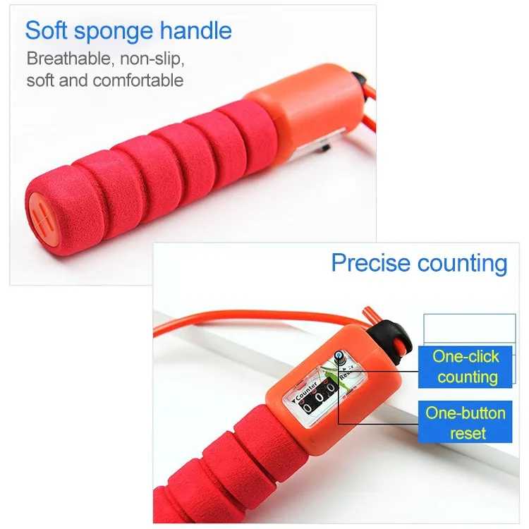 Jump Ropes with Counter Sports Fitness Adjustable Fast Speed Counting Jump Skip Rope Skipping Wire(Orange)