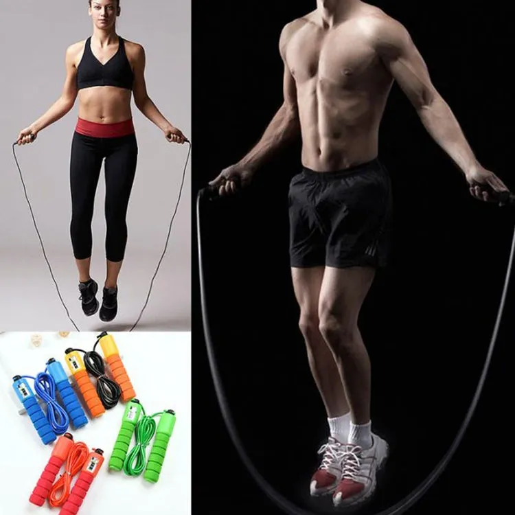 Jump Ropes with Counter Sports Fitness Adjustable Fast Speed Counting Jump Skip Rope Skipping Wire(Orange)