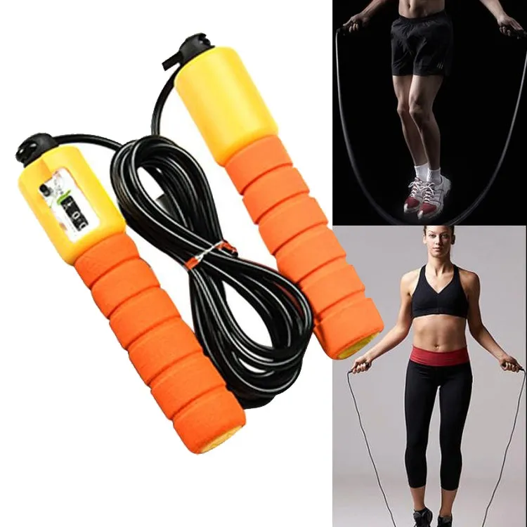 Jump Ropes with Counter Sports Fitness Adjustable Fast Speed Counting Jump Skip Rope Skipping Wire(Orange)