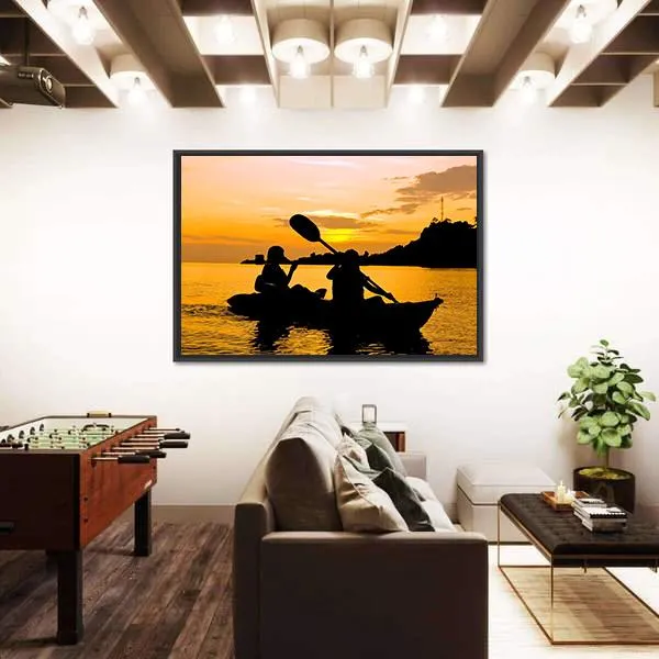 Kayaking At Sunset In Koh Chang Thailand Canvas Wall Art