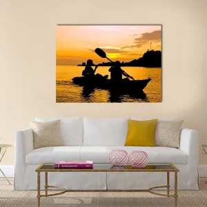 Kayaking At Sunset In Koh Chang Thailand Canvas Wall Art