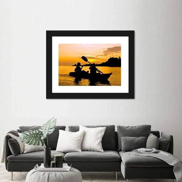 Kayaking At Sunset In Koh Chang Thailand Canvas Wall Art