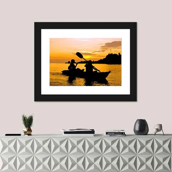 Kayaking At Sunset In Koh Chang Thailand Canvas Wall Art