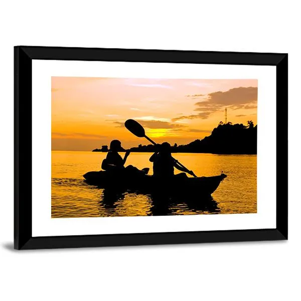 Kayaking At Sunset In Koh Chang Thailand Canvas Wall Art