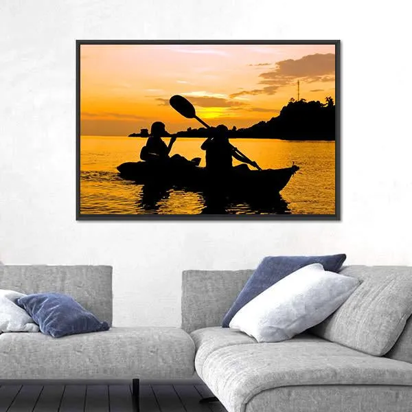 Kayaking At Sunset In Koh Chang Thailand Canvas Wall Art