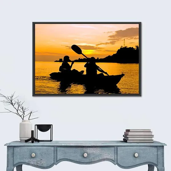 Kayaking At Sunset In Koh Chang Thailand Canvas Wall Art